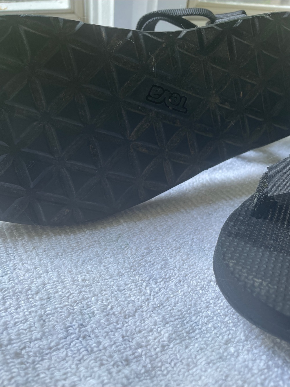 Teva Black Outdoor Strappy Sandals with Textured Footbed - Picture 3 of 4